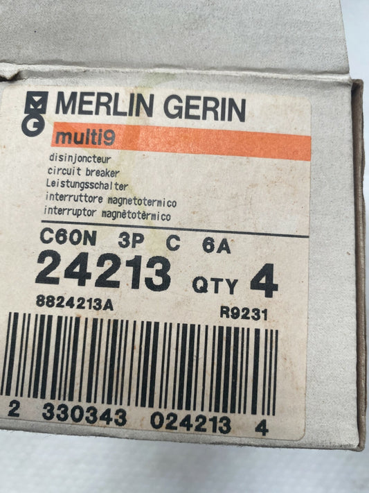 4pc x Merlin Gerin 24213 Schneider Multi 9 C60N - disjoncteur modulaire - 3P 