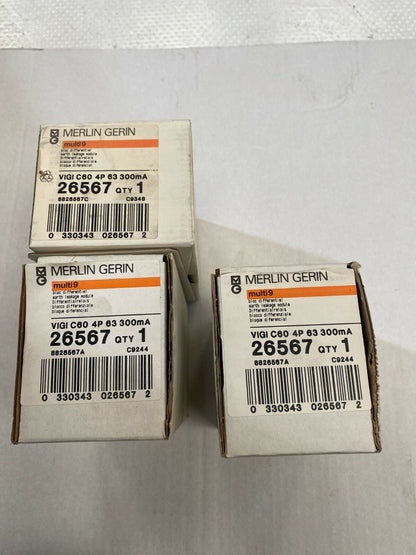1pc x Merlin Gerin Schneider multi 9 vigi c60 26567 4p 63 300mA - KLR Automation