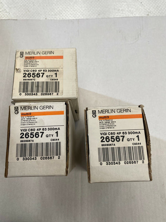1pc x Merlin Gerin Schneider multi 9 vigi c60 26567 4p 63 300mA - KLR Automation