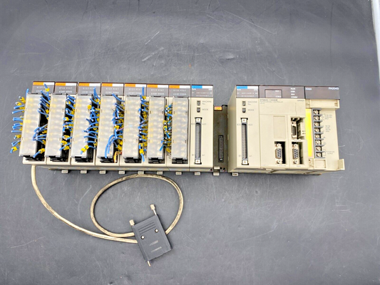 OMRON SYSMAC C200HE-CPU42 PROGRAMMABLE CONTROLLER+ PA 204S + 2x CT021 + 7x ID212