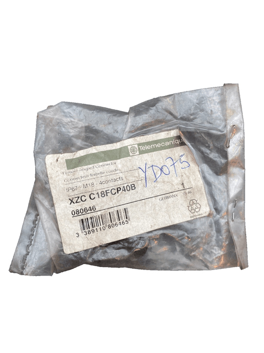 TELEMECANIQUE XZCC18FCP40B CONNECTEUR FEMELLE COUDE M18 4 CONTACTS - KLR Automation