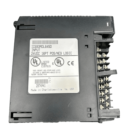GENERAL ELECTRIC FANUC IC693MDL645D 24VDC 16PT POS/NEG LOGIC - KLR Automation