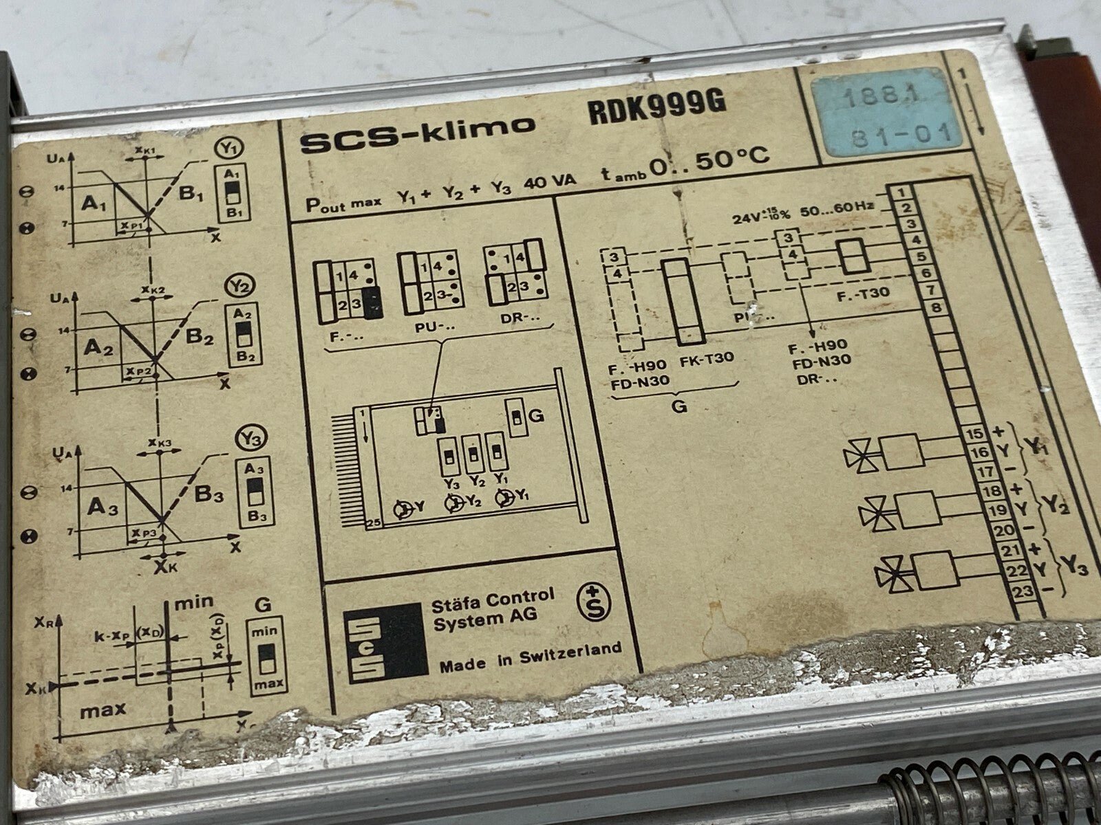 1pc x. SCS - Klimo RDK999G Controller ( see photo lost vis or no ) - KLR Automation