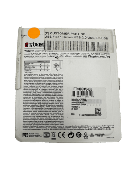 KINGSTON DATATRAVELER 100 G3 USB 3.1/3.0/2.0 64GB x3pc - KLR Automation
