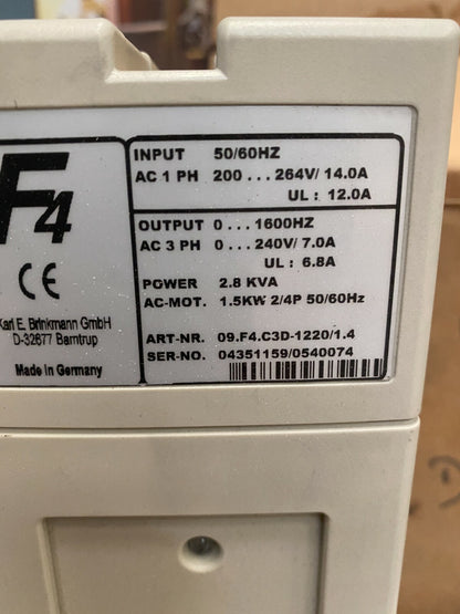 KEB Combivert Drive  F4  09.F4.C3D-1220/1.4   2.8Kva F4-S F4-C   OLD STOCK NEW