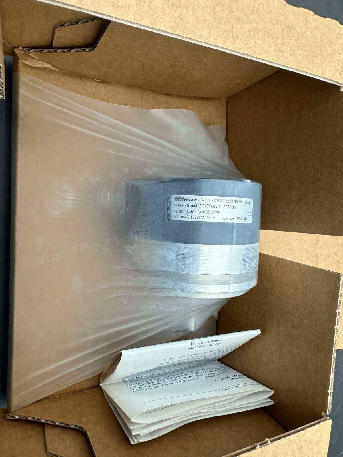 BEI SENSORS IDEACOD GHM912 - 0100 - 003 / 1223185 GHM9_12 3G39 00100 G6R ENCODEUR - KLR Automation