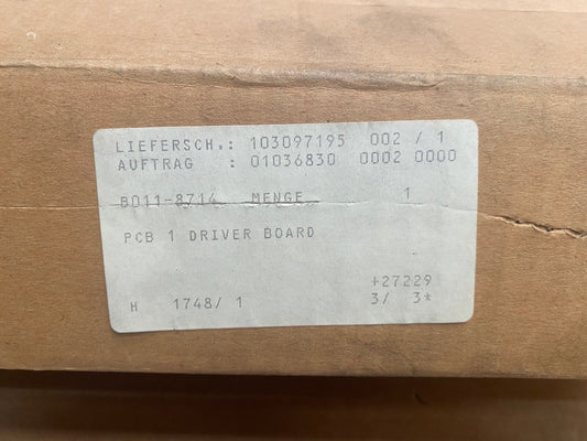 PCB 1 DRIVER BOARD B011 - 8714 M3030 391.01 - 01 - 84 - 00 - 000. 118714 118713 PCB1 - KLR Automation