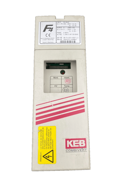 KEB F4 09.F4.S1D - 1220/1.2 2.8kVA 1.5kW 2/4P COMBIVERT - KLR Automation
