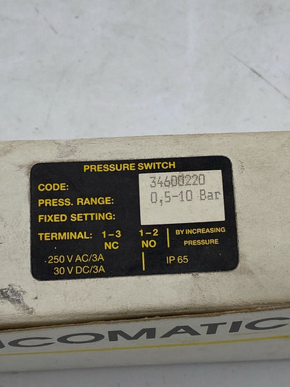 ASCO JOUCOMATIC PRESSURE SWITCH CODE: 34600220 - KLR Automation