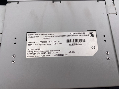 EUROTHERM 7100S 125A/230V/NONE/XXXX/FUSE/LDC/FRA/NONE SMART CONTROLLER