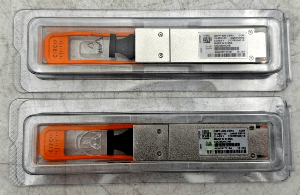 CISCO QSFP - 40G - CSR4 10 - 2837 - 03 ACTIVE OPTICAL CABLE x2pc - KLR Automation