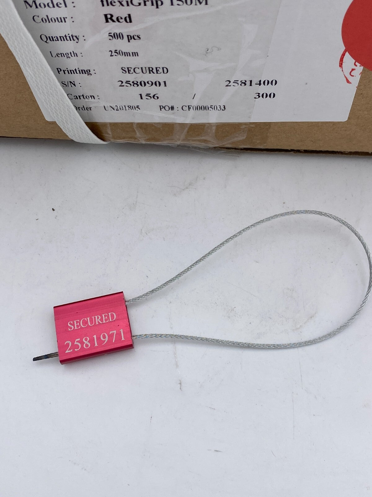500 pc Flexigrip Numbered Wire Seals, Pulltight Wire Cable Seals, Security Seals