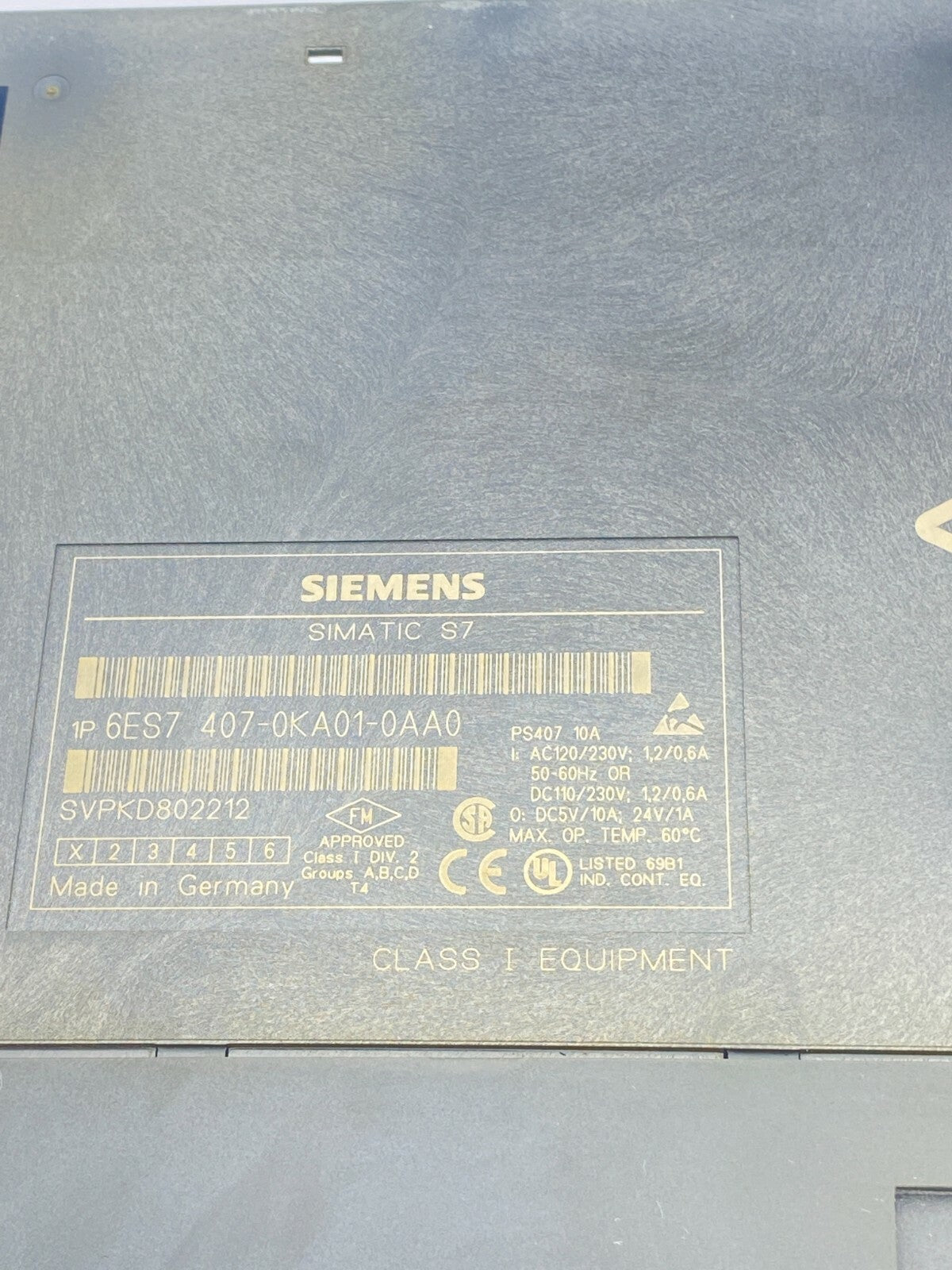 SIEMENS SIMATIC S7-400 6ES7 407-0KA01-0AA0