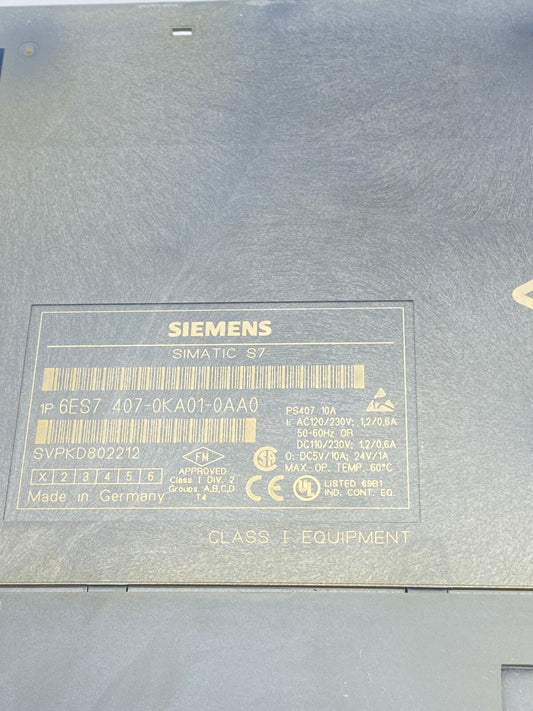 SIEMENS SIMATIC S7-400 6ES7 407-0KA01-0AA0
