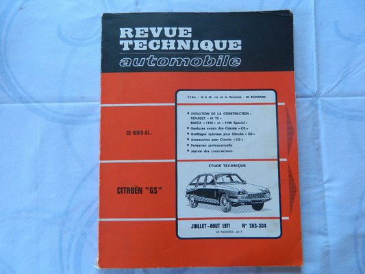 RTA revue technique automobile etat comme neuf CITROEN GS   n  303-304