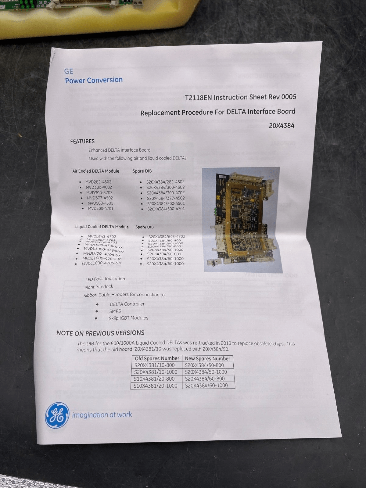 GENERAL ELECTRIC S20X4384/300 - 4602 PCB DELTA INTERFACE MVD300 - 4602 EN DEFAUT 187 - KLR Automation