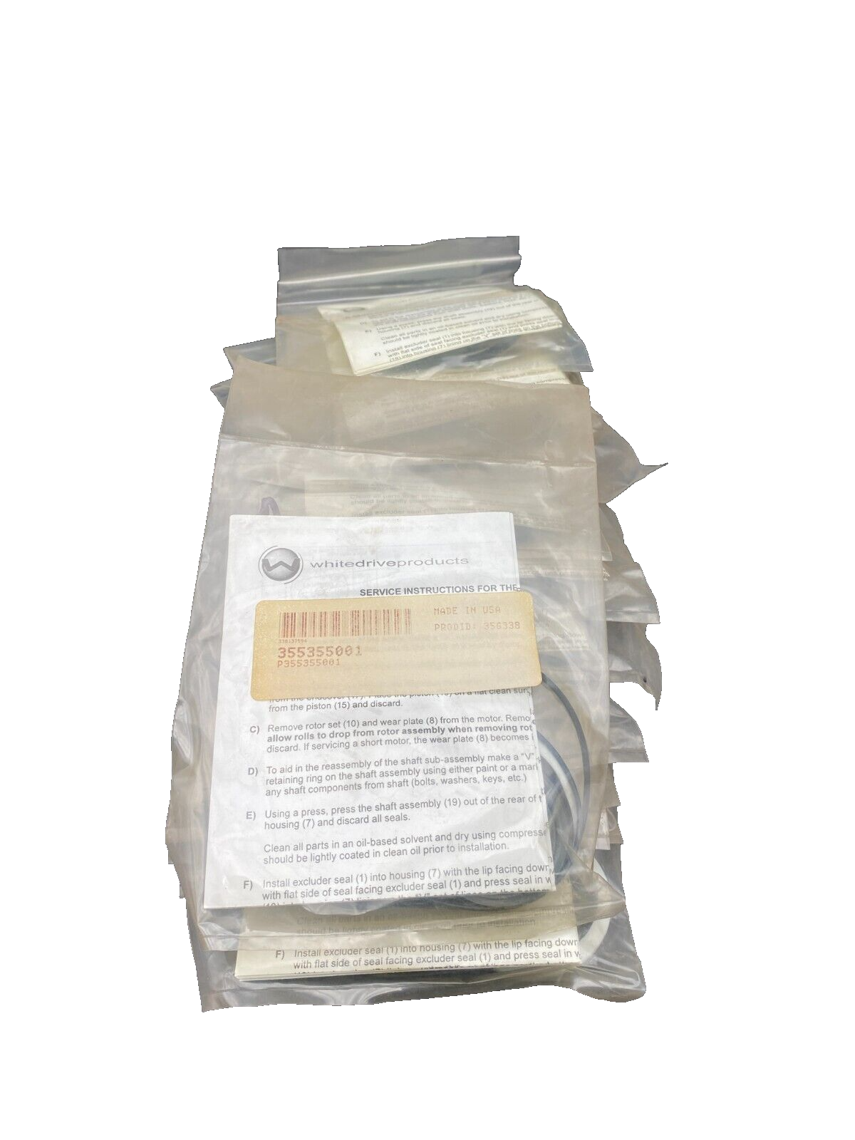 WHITE DRIVE PRODUCTS 355355001 SERIES SEAL KIT
