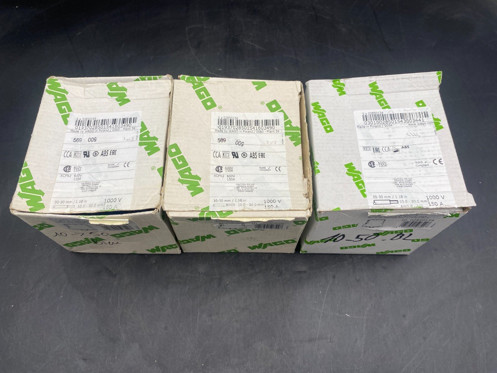 LOT DE 17 WAGO 285 - 150 30 - 30 mm 10 - 50 mm² 1000V 150A BORNE DE PASSAGE 2 CONDUC - KLR Automation