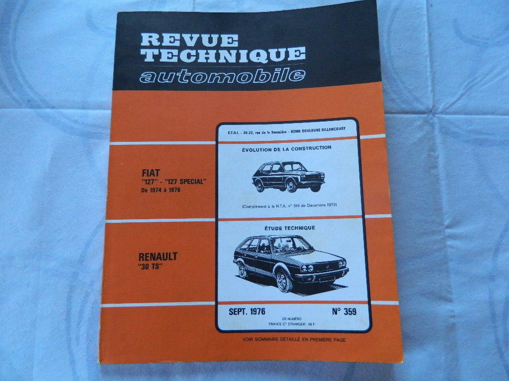 RTA revue technique automobile etat comme neuf  RENAULT 30 TS   n  359