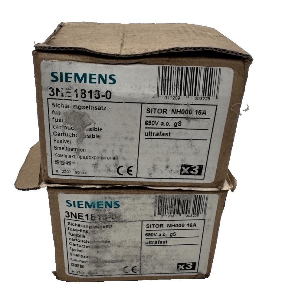 SIEMENS 3NE1813 - 0 SITOR NH000 16A 690VAC CARTOUCHE FUSIBLE x3pc - KLR Automation