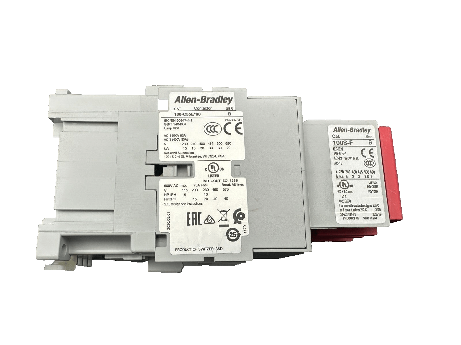 ALLEN - BRADLEY 100 - C55E*00 + 100S - F SERIE B CONTACTEUR - KLR Automation