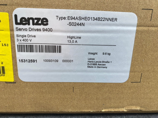 LENZE E94ASHE0134 B22NNER - S0244N INVERTER DRIVES 9400 5.5 kW 3x400V NEW IN BOX - KLR Automation