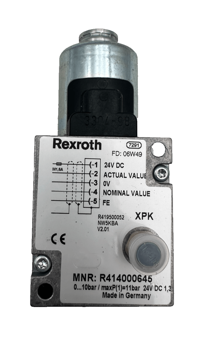 REXROTH MNR R414000645 VALVE 7291 R419500052 NW5KBA FD 06W49 - KLR Automation