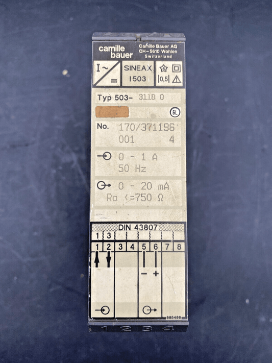CAMILLE BAUER SINEAX I503 TYP 503 - 311D 0 TRANSMITTER - KLR Automation