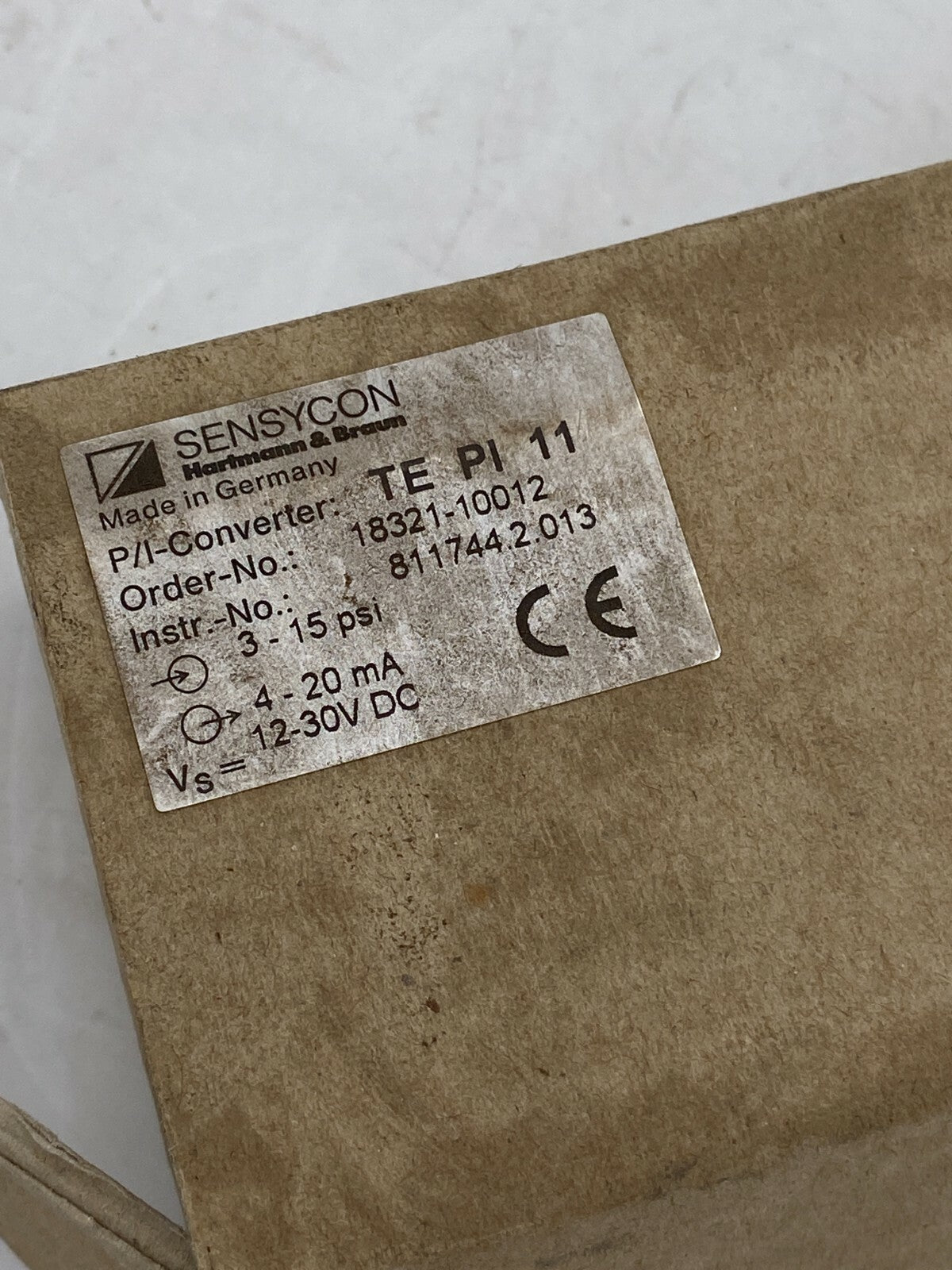 SENSYCON TE PI 11 / 18321 - 0 - 10012 12 - 30 VDC P/I CONVERTER(NEW) - KLR Automation