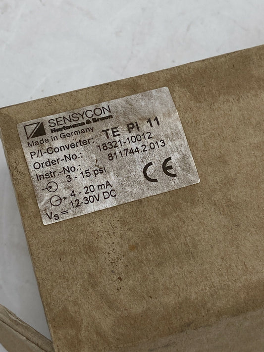 SENSYCON TE PI 11 / 18321 - 0 - 10012 12 - 30 VDC P/I CONVERTER(NEW) - KLR Automation