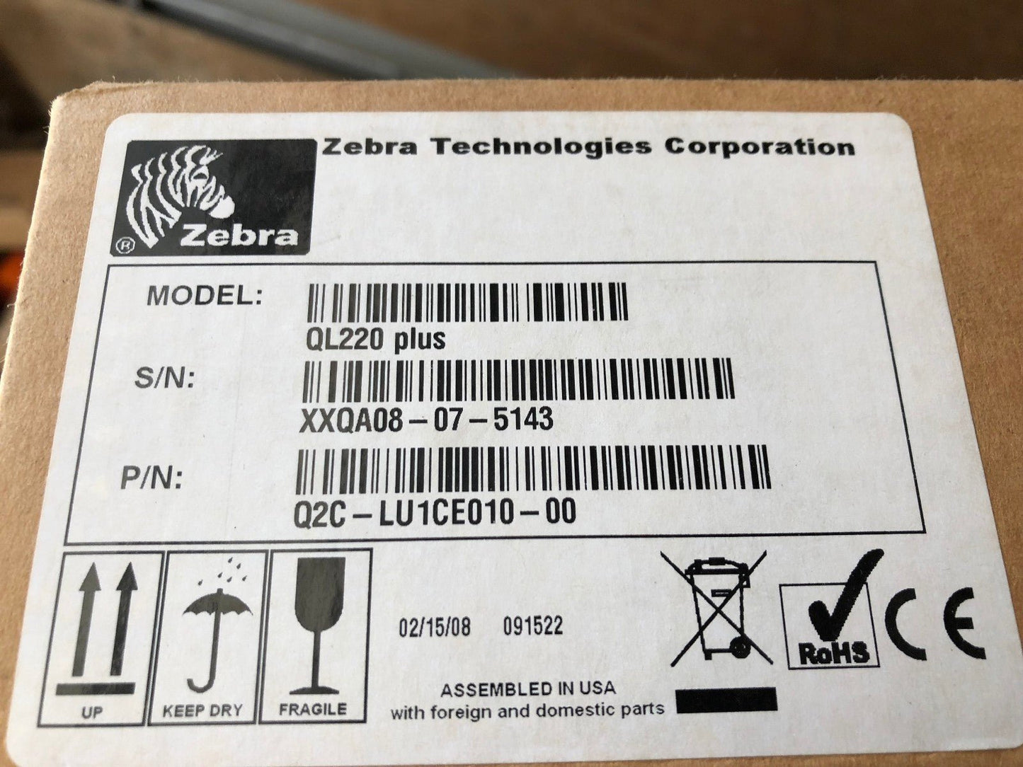 IMPRIMANTE ZEBRA QL 220 PLUS Q2C - LU1CE010 - 00 - KLR Automation