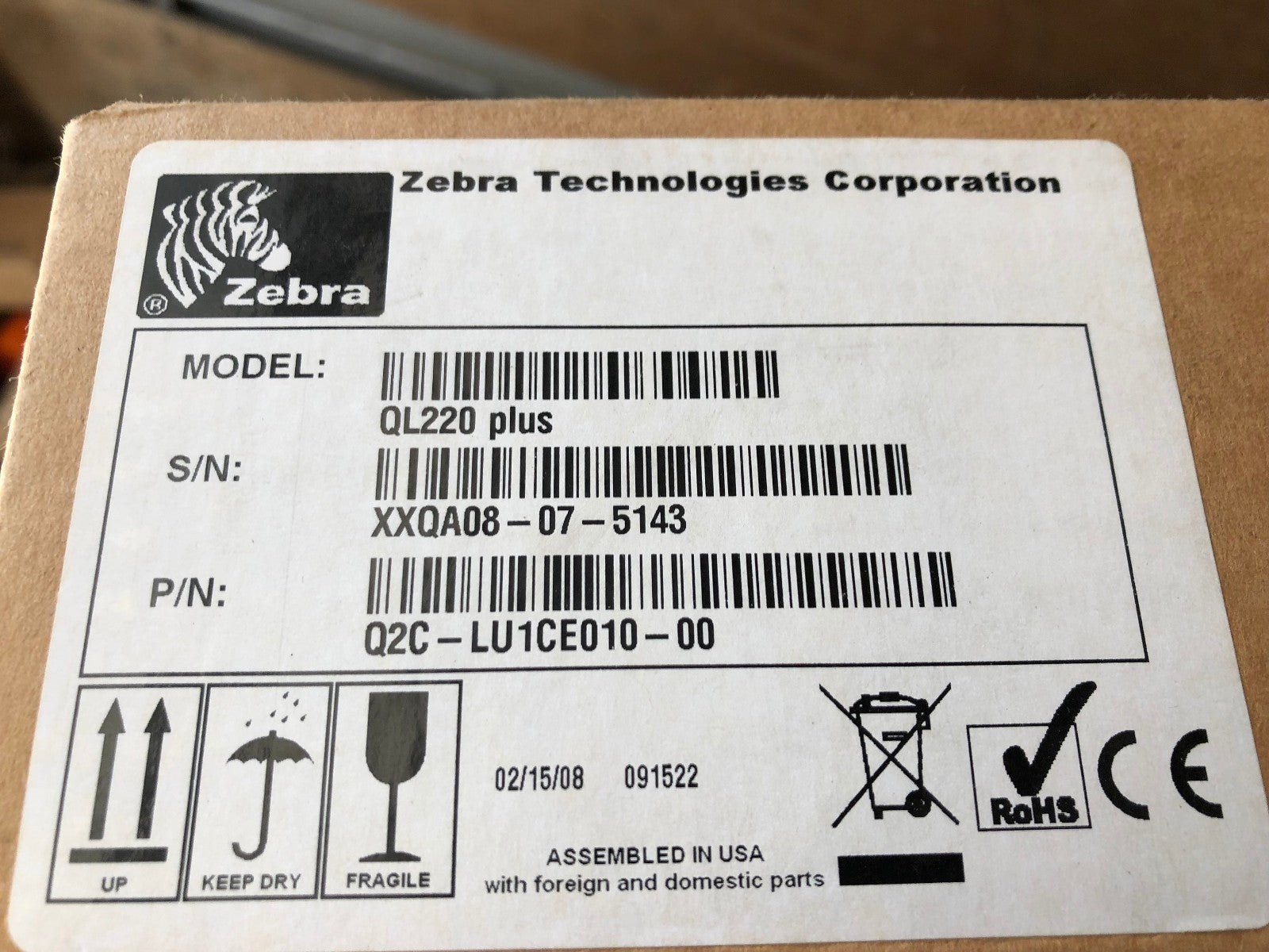 IMPRIMANTE ZEBRA QL 220 PLUS Q2C - LU1CE010 - 00 - KLR Automation