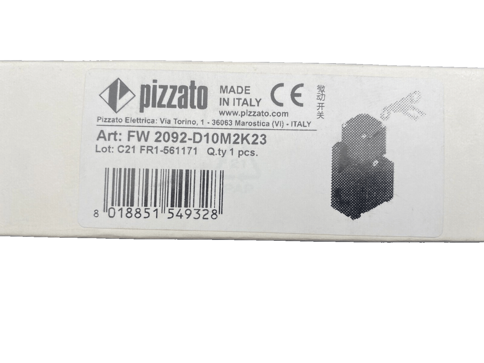 PIZZATO FW 2092 - D10M2K23 SAFETY SWITCH x12pc - KLR Automation