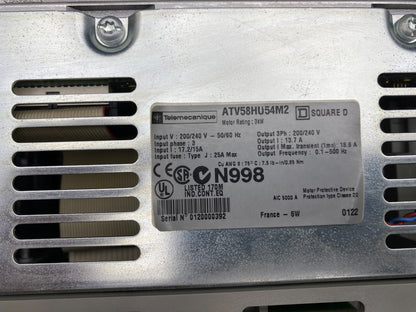 TELEMECANIQUE ATV58HU54M2 ALTIVAR 58 3HP 3kW 200/240V - KLR Automation