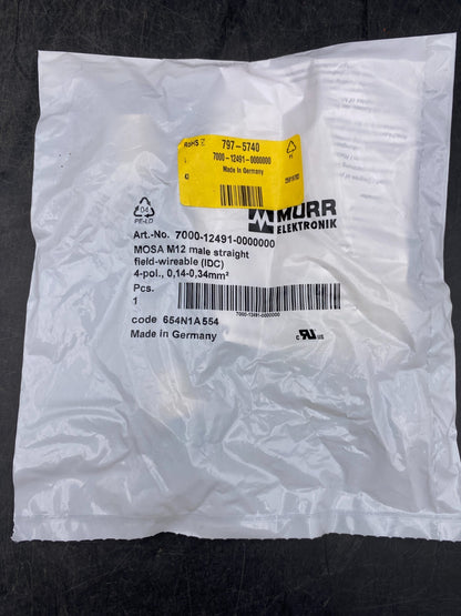 LOT DE 7 MURR ELEKTRONIK 7000-12491-0000000 MOSA M12 MALE STRAIGHT