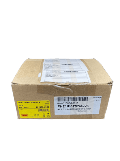 SIBA NH3 2021334 FUSE - LINK 500A GRL 690V x3pc - KLR Automation