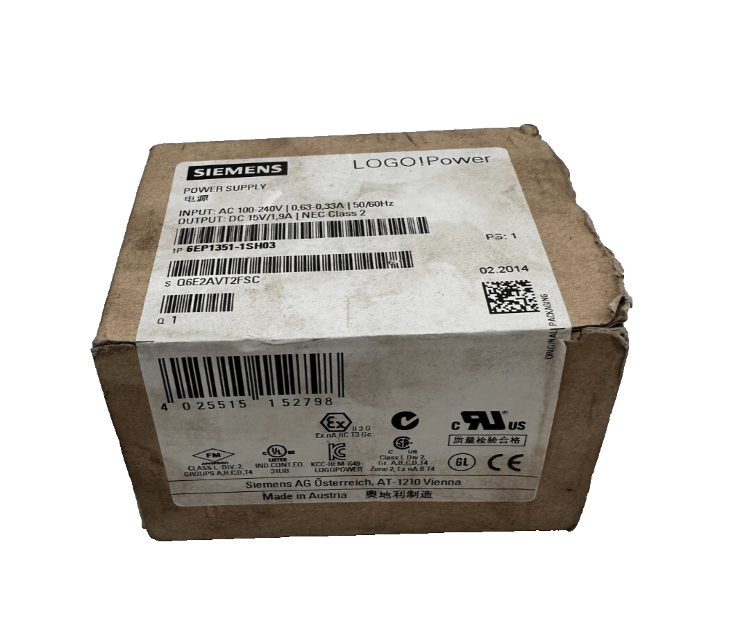 SIEMENS 6EP1351 - 1SH03 LOGO POWER 100 - 240V POWER SUPPLY - KLR Automation