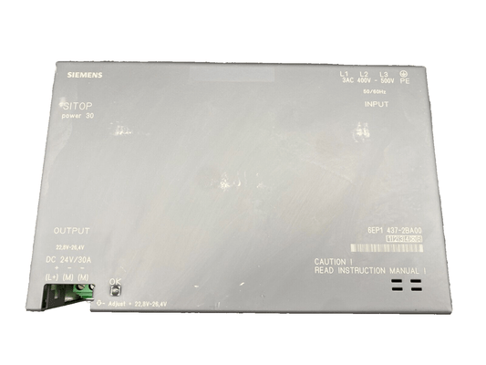 SIEMENS 6EP1437 - 2BA00 SITOP POWER 30 POWER SUPPLY - KLR Automation