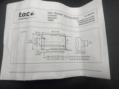SCHNEIDER ELECTRIC TERMINAL PART TAC XENTA 280/300/3000 007309010 TD-2010-W06-39