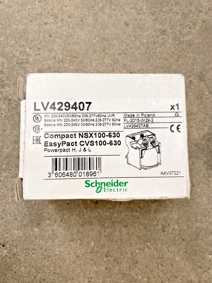 NEW SCHNEIDER ELECTRIC LV429407 MN 220 - 240V50/60Hz 208 - 277V60Hz UVR - KLR Automation