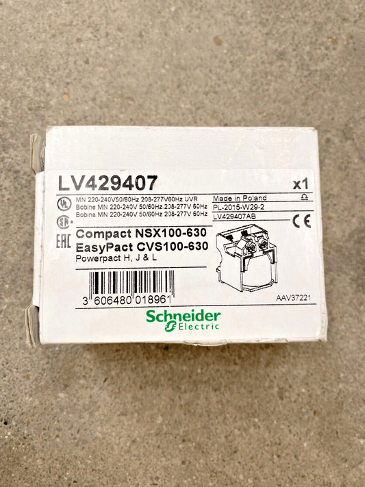 NEW SCHNEIDER ELECTRIC LV429407 MN 220 - 240V50/60Hz 208 - 277V60Hz UVR - KLR Automation