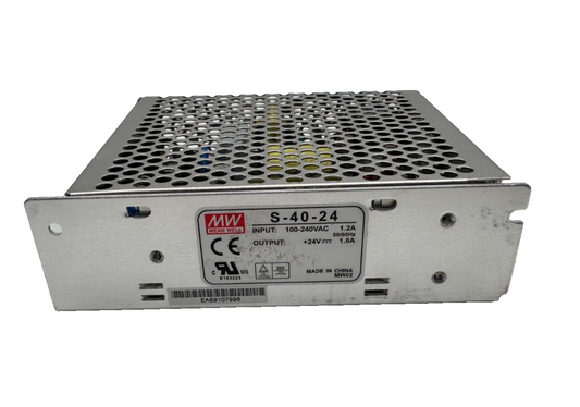 MEANWELL S-40-24 POWER SUPPLY 100-240VAC 1.2A / 24V 1.8A