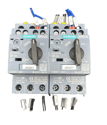 SIEMENS 3RV2011 - 1BA10 CIRCUIT BREAKER x2pc - KLR Automation