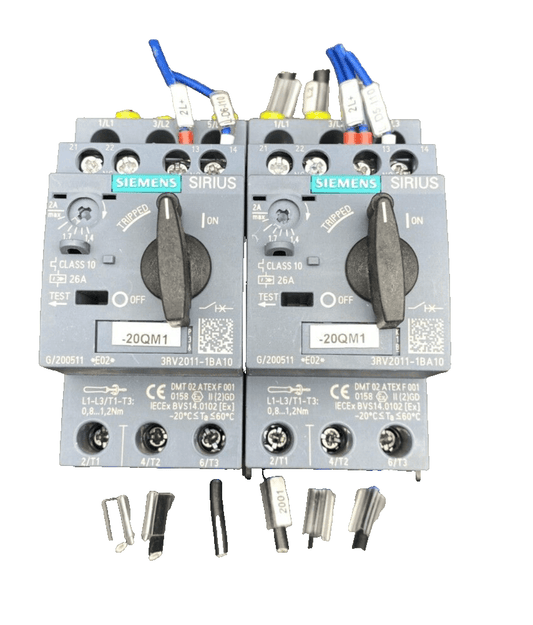 SIEMENS 3RV2011 - 1BA10 CIRCUIT BREAKER x2pc - KLR Automation