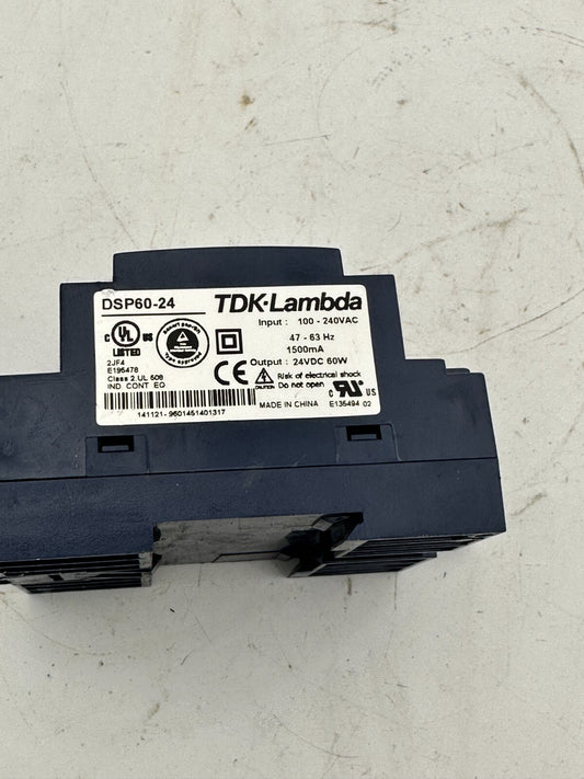 1pc x TDK LAMBDA DSP 60 - 24 100 - 240 VAC 47 - 63 Hz 1500 mA - KLR Automation