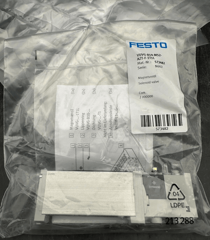 FESTO 573482 VUVG - B14 - M52 - AZT - F - 1T1L SOLEINOID VALVE - KLR Automation