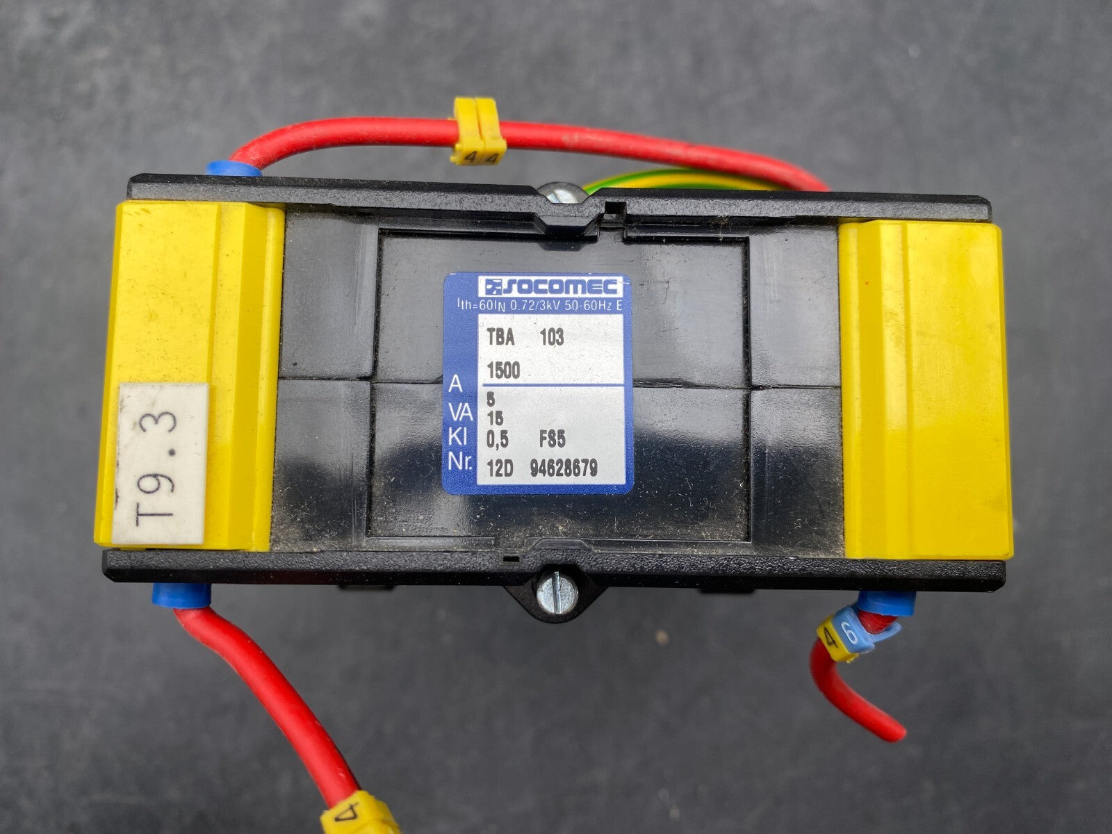 SOCOMEC TBA 103 1500 5A 15VA 0.72/3kV 50-60Hz TRANSFORMATEUR DE COURANT