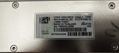 CISCO CPAK - 100G - SR10 100G - SR10 800 - 41495 - 03 TRANSCEIVER MODULE MMF x4pc - KLR Automation