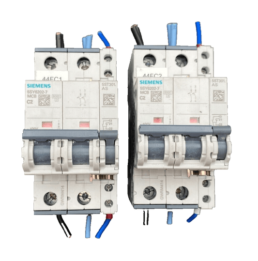 SIEMENS 5SY6202 - 7MCB C2 + 5ST301.AS CIRCUIT BREAKER x2pc - KLR Automation