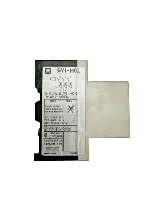 TELEMECANIQUE GV1 - M02 21001 0.16 - 0.25A CONTACTEUR - KLR Automation